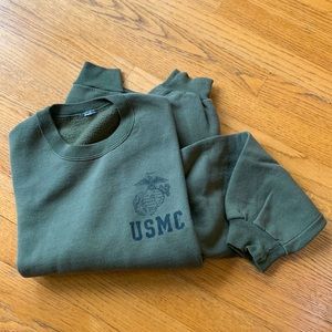 Vintage USMC Army sweatshirt green M/L